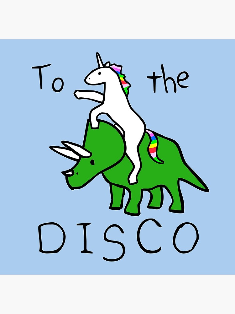 To The Disco (Unicorn Riding Triceratops) by jezkemp
