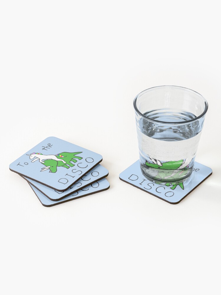 Alternate view of To The Disco (Unicorn Riding Triceratops) Coasters (Set of 4)