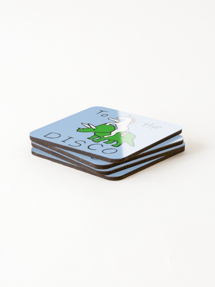 Alternate view of To The Disco (Unicorn Riding Triceratops) Coasters (Set of 4)