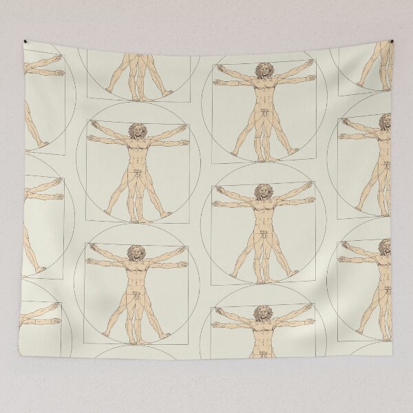 Item preview, Leonardo da Vinci inspired Vitruvian man drawing 1490 designed and sold by portokalis.
