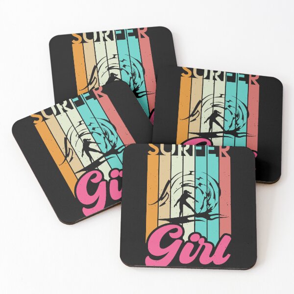 Item preview, Surfer Girl Surfboard Women Surf Ocean Retro Surfing designed and sold by ShaneGuzman.