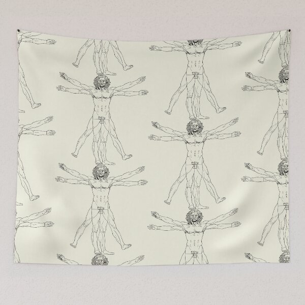Item preview, Leonardo da Vinci inspired Vitruvian man drawing 1490 designed and sold by portokalis.