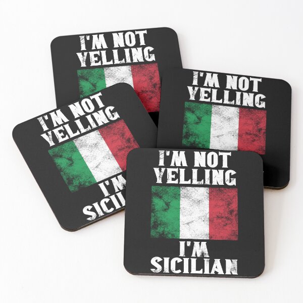 Item preview, Funny Sicilian Gift: I'm Not Yelling, I'm Sicilian - Retro Italian Flag - Sicily Pride designed and sold by Adexyl.