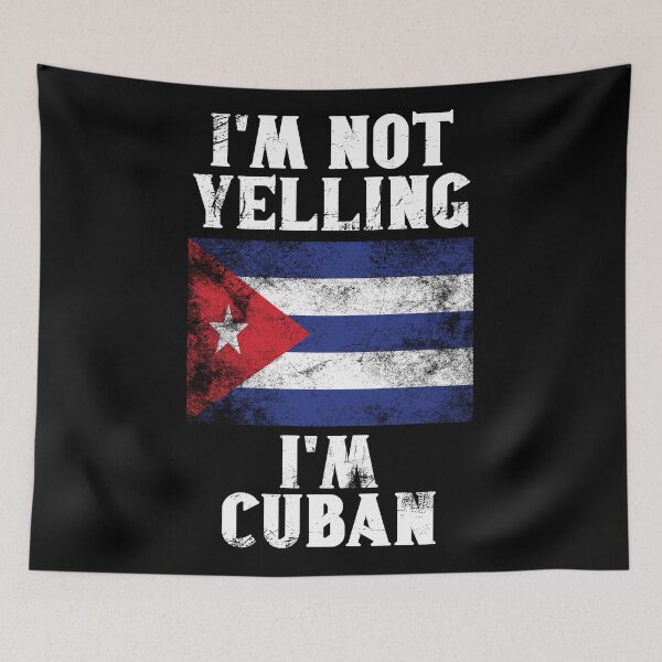 Item preview, Funny Cuban Gift: I'm Not Yelling, I'm Cuban - Retro Cuba Flag - Cuba Pride designed and sold by Adexyl.