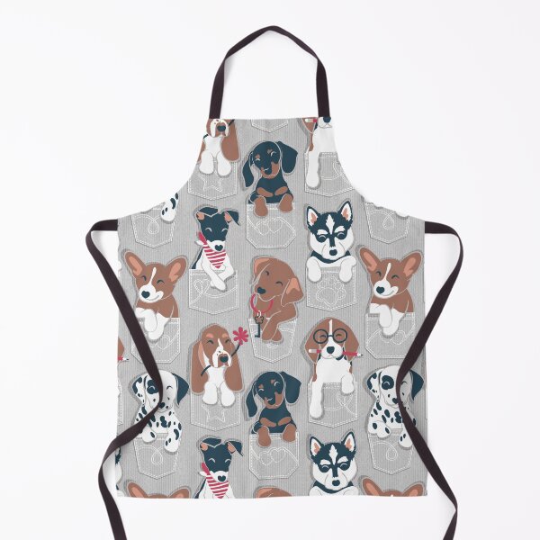 Item preview, Pure love pockets I // beige background Dachshund Beagle Dalmatian Basset Hound Labrador Retriever Husky Welsh Corgi and Italian Greyhound dog puppies designed and sold by SelmaCardoso.