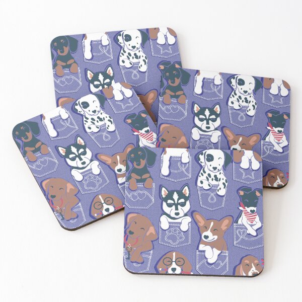 Item preview, Pure love pockets I // very peri background Dachshund Beagle Dalmatian Basset Hound Labrador Retriever Husky Welsh Corgi and Italian Greyhound dog puppies designed and sold by SelmaCardoso.