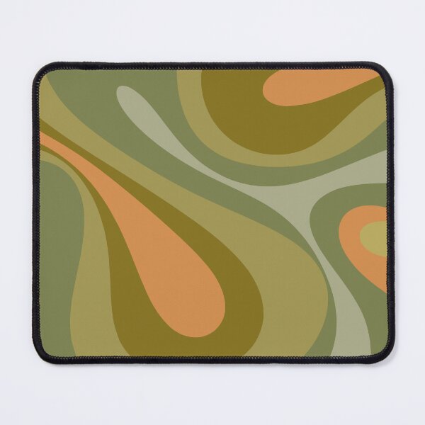 Item preview, Mod Swirl Retro Abstract Pattern in Vintage Olive Green and Orange Tones designed and sold by kierkegaard.