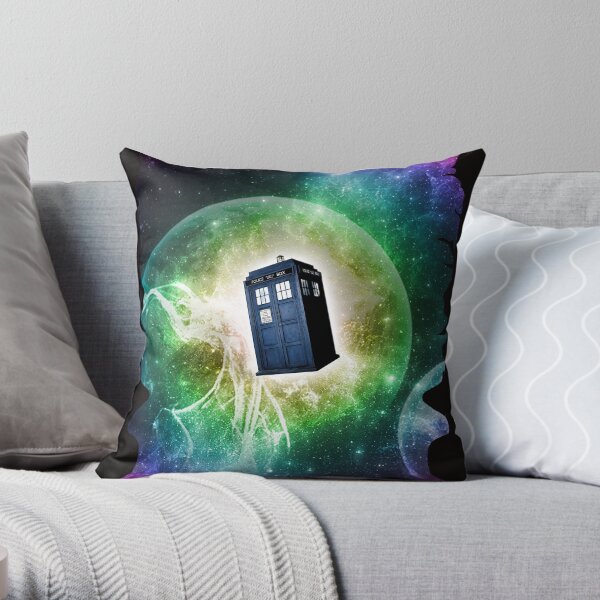 Universe Blue Box Tee The Doctor T-Shirt Throw Pillow