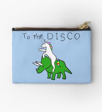 To The Disco (Unicorn Riding Triceratops) Zipper Pouch