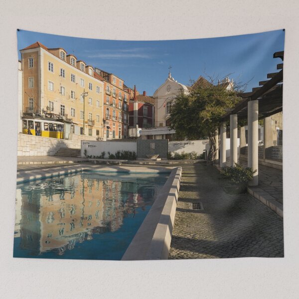 Item preview, Charming Lisbon - Miradouro de Santa Luzia Morning Reflections designed and sold by Georgia Mizuleva.