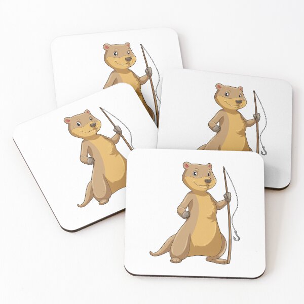 Item preview, Otter as Fisher with Fishing rod designed and sold by Snabdesign84.