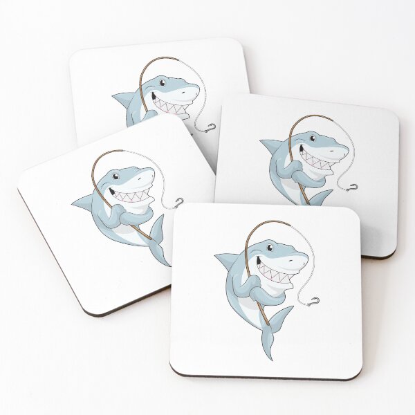Item preview, Shark as Fisher with Fishing rod designed and sold by Snabdesign84.