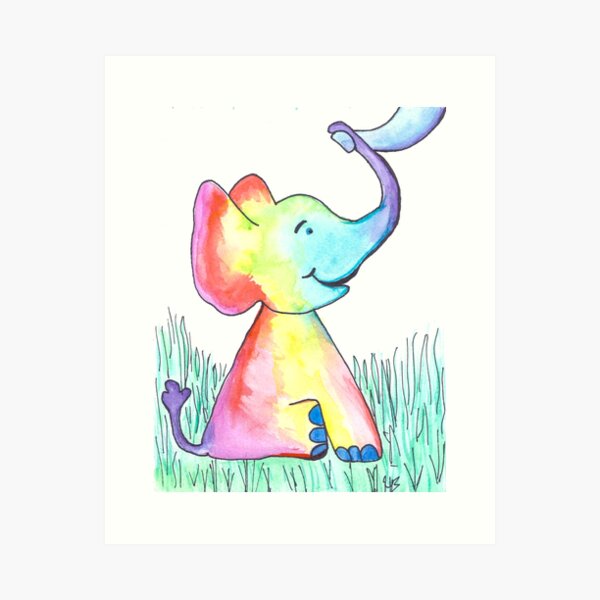 Item preview, Rainbow Baby Elephant designed and sold by ThespisMedia.