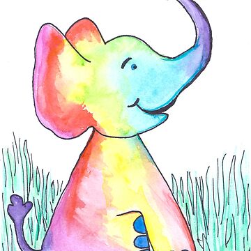 Artwork thumbnail, Rainbow Baby Elephant by ThespisMedia