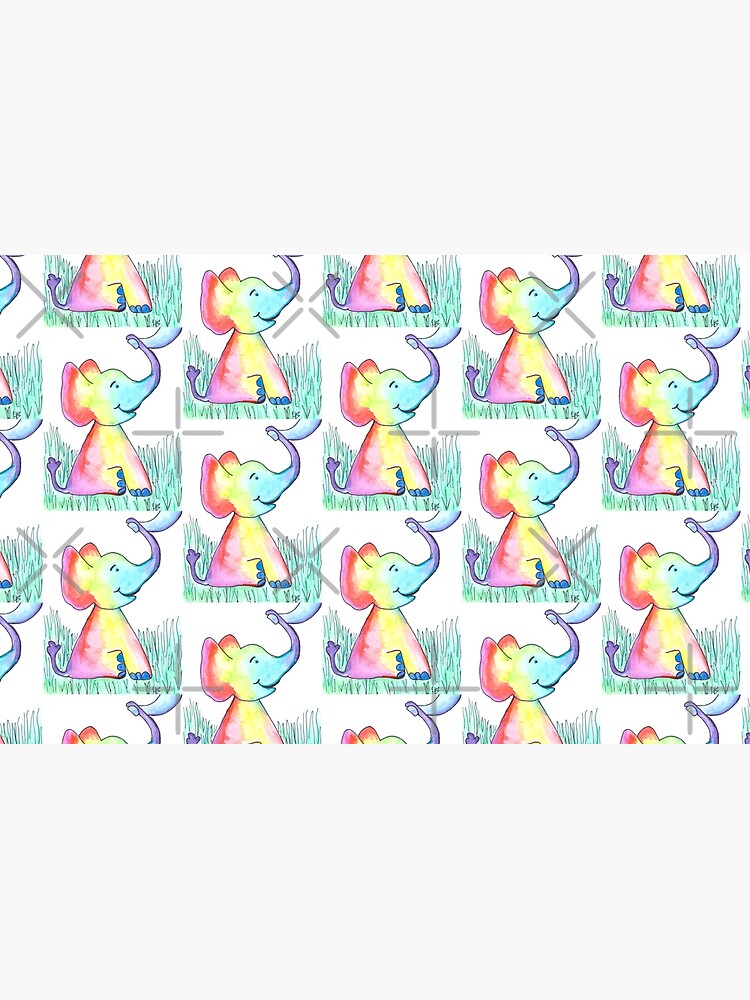 Thumbnail 4 of 4, Zipper Pouch, Rainbow Baby Elephant designed and sold by ThespisMedia.