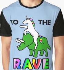 To The Rave! (Unicorn Riding Triceratops) Graphic T-Shirt