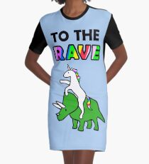 Zum Rave! (Einhorn Reit Triceratops) T-Shirt Kleid