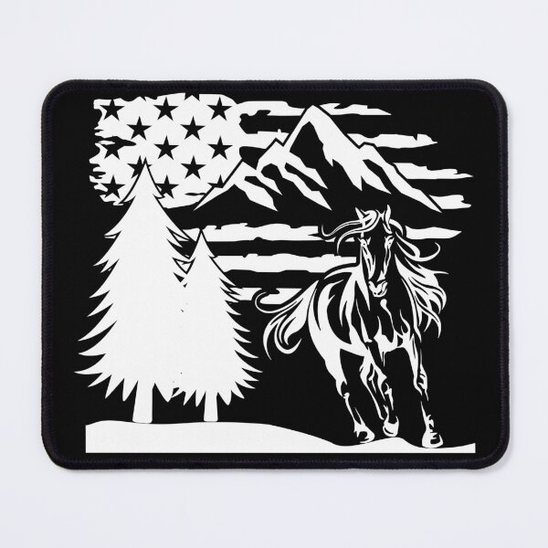 Item preview, American flag behind horse designed and sold by pnkpopcorn.