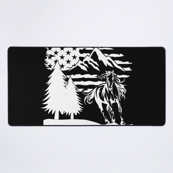 Item preview, American flag behind horse designed and sold by pnkpopcorn.