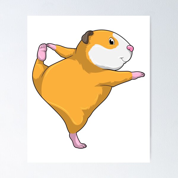 Artikelvorschau, Meerschweinchen bei Yoga Dehnübung entworfen und verkauft von Snabdesign84.