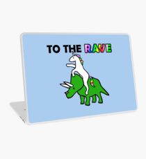 To The Rave! (Unicorn Riding Triceratops) Laptop Skin
