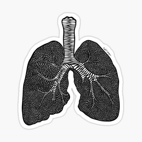 Item preview, Lungs - Black Print designed and sold by light-and-paper.