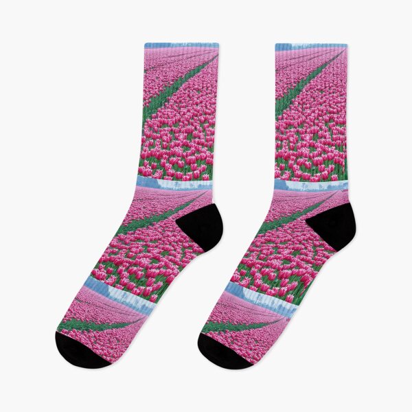 Item preview,  Blooming Pink Tulips, Flower Meadow  designed and sold by newburyboutique.