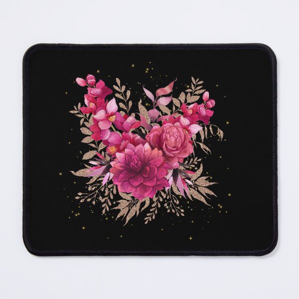 Item preview, Pink Flower Gold Sparkles Art - Garden Design designed and sold by CreativNode.