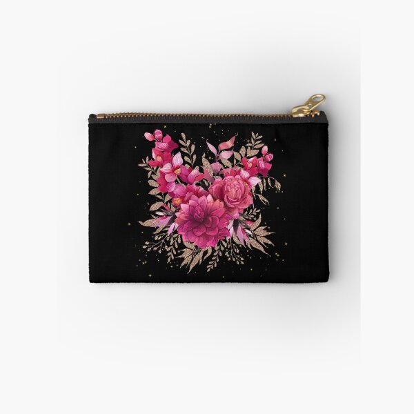 Item preview, Pink Flower Gold Sparkles Art - Garden Design designed and sold by CreativNode.