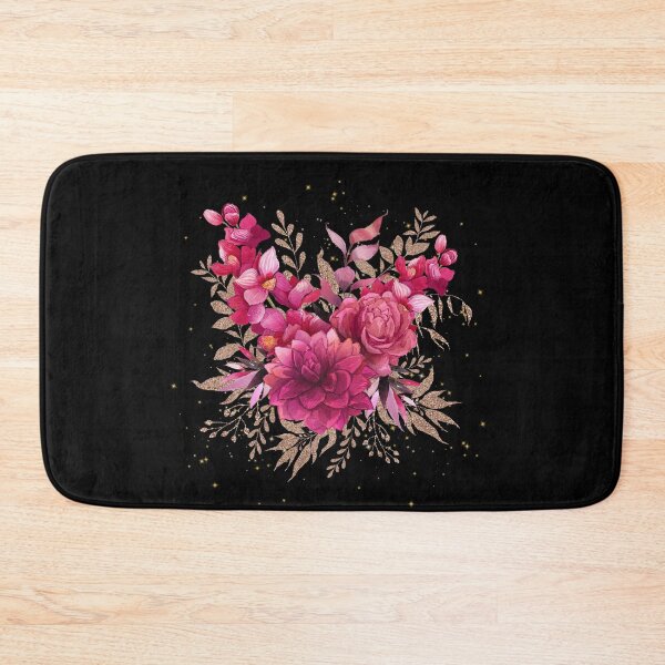 Item preview, Pink Flower Gold Sparkles Art - Garden Design designed and sold by CreativNode.