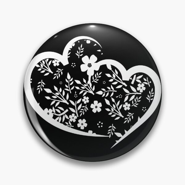 Item preview, white over black abstract line art flower pattern designed and sold by Topiest.