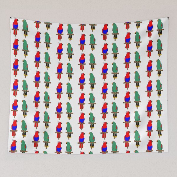 Item preview, Crazy Bird Man with Eclectus Parrots designed and sold by Laughing Parrot Studio.