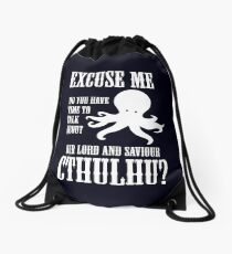 Our Lord And Saviour Cthulhu Drawstring Bag