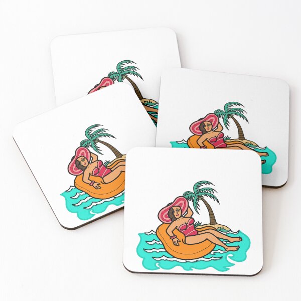 Item preview, Young female woman in floatie beach summer tropical island designed and sold by Nalidsa Sukprasert.