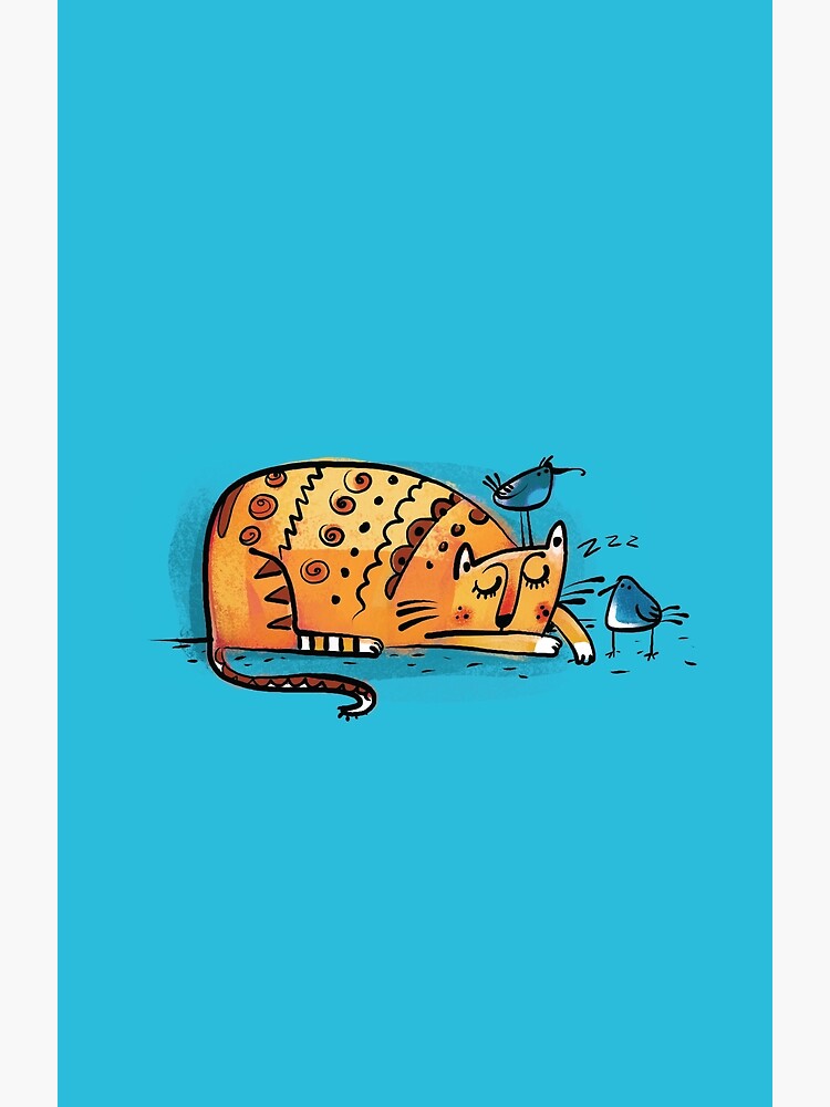 Póster Gato De Dibujos Animados Gato De Arte Gato Durmiendo De Purrfectlypuss Redbubble 6875