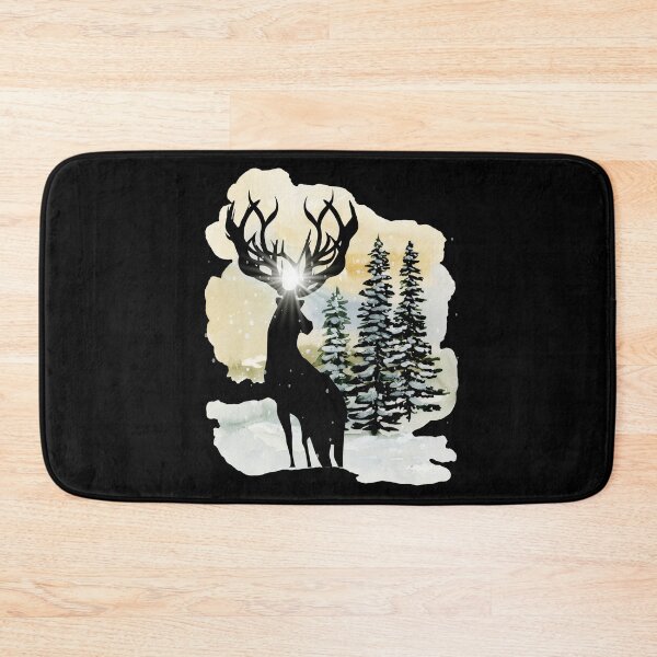 Item preview, Black Stag in Snowy Forest designed and sold by creatinginlove.