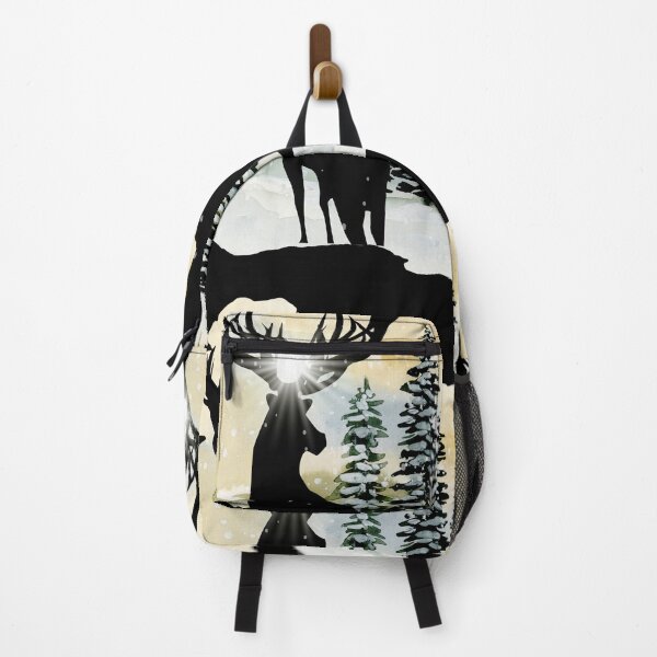 Item preview, Black Stag in Snowy Forest designed and sold by creatinginlove.