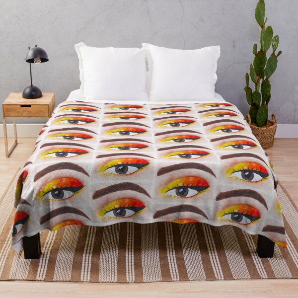 Gorgeous eye makeup look in watercolour Throw Blanket