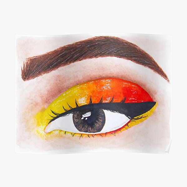 Gorgeous eye makeup look in watercolour Poster