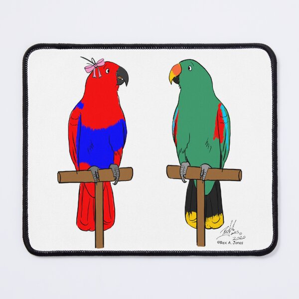 Item preview, Crazy Bird Lady with Eclectus Parrots designed and sold by Laughing Parrot Studio.