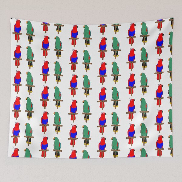 Item preview, Crazy Bird Lady with Eclectus Parrots designed and sold by Laughing Parrot Studio.