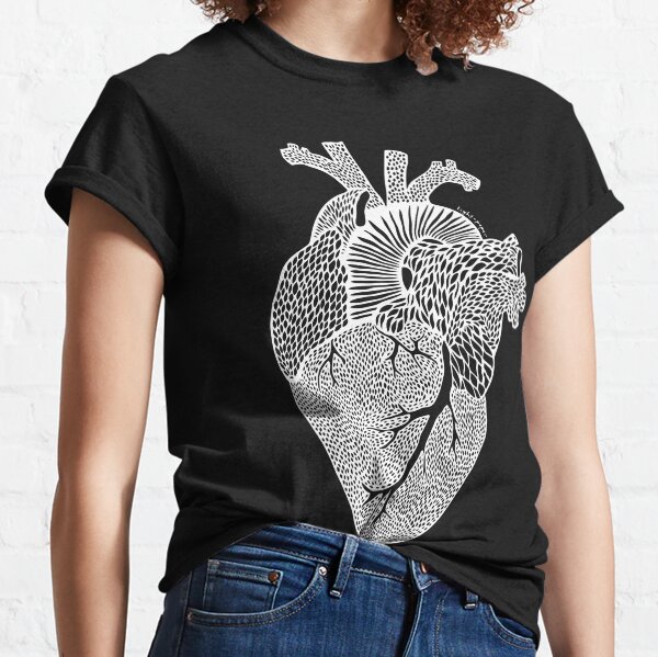 Heart - White Print Classic T-Shirt