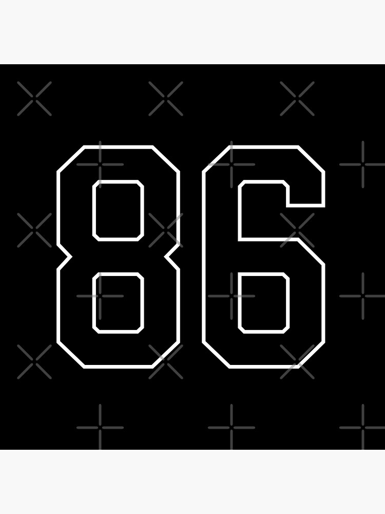 "Black Number 86 lucky sports jersey eighty six" Poster for Sale by