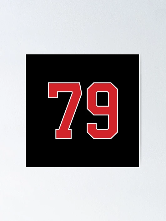 Sports Number 79, red black color lucky sport seventy nine