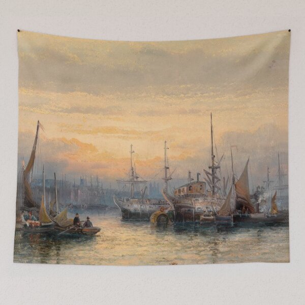 Item preview, Bustling Maritime Scene: Boats, People, and Pier designed and sold by SweetMySpot.