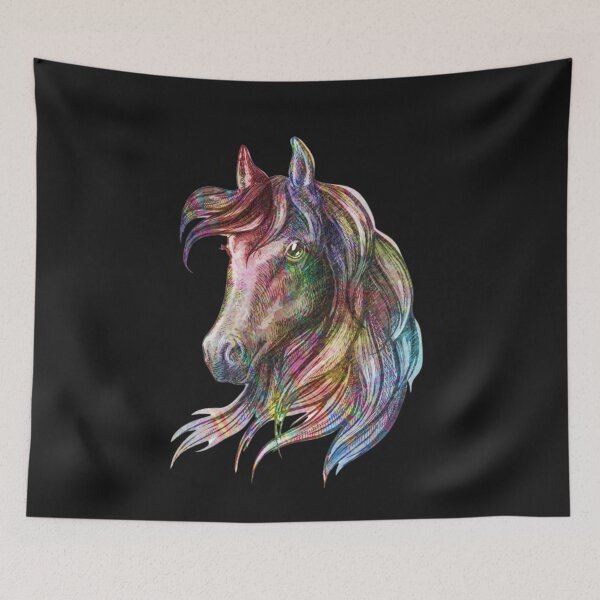 Item preview, Colorful Watercolor Horse Head designed and sold by HappyLifeCreate.
