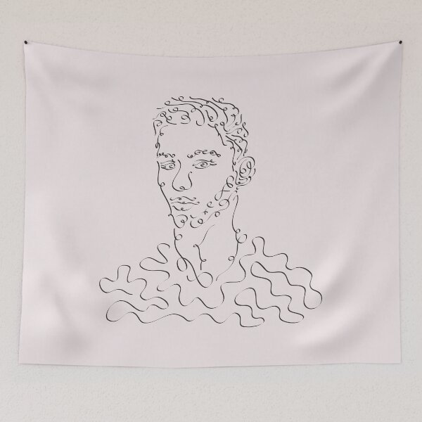 Item preview, A man with a curvy line - line art designed and sold by knappidesign.
