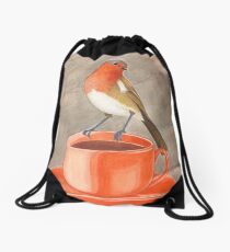 Kaffee liebender Rotkehlchenvogel Turnbeutel