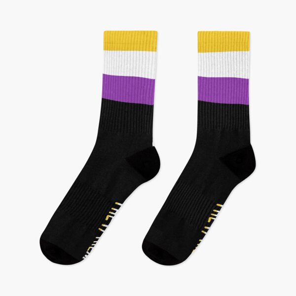 Item preview, Nonbinary flag they/them socks designed and sold by Sukie0205.