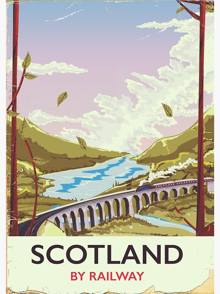 Scotland Vintage locomotive travel poster by vectorwebstore